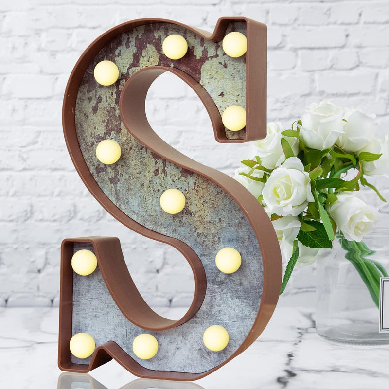 Led Marquee Light Up Letters Industrial Vintage Style Lighted Letters Rust Met
