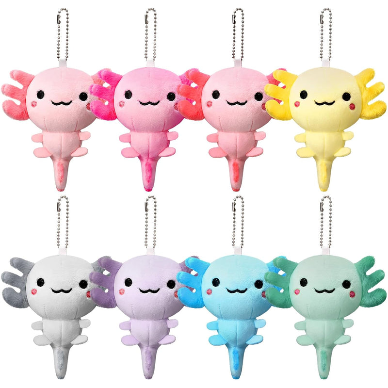 8 Pcs Axolotl Plush Toys Back To School Gift 4 Inch Stuffed Animal Bulk, Mi