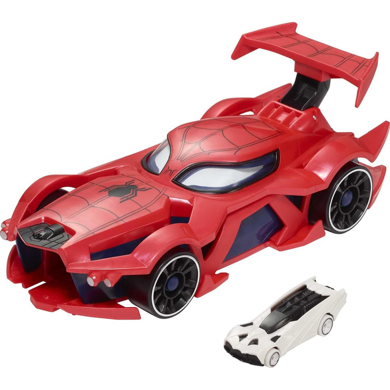 Hot Wheels Marvel Spider-Man Web-Car Launcher with Movement-Activated Eyes