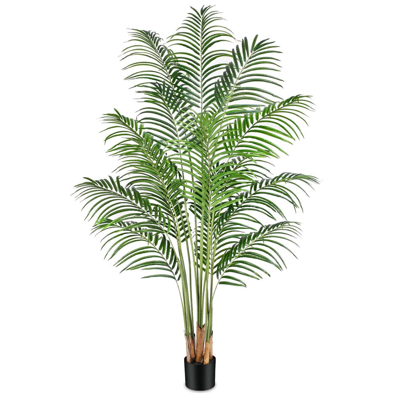 Artificial Palm Tree 6Ft Tall Fake Palm Tree Indoor Decor With 18 Trunks And R