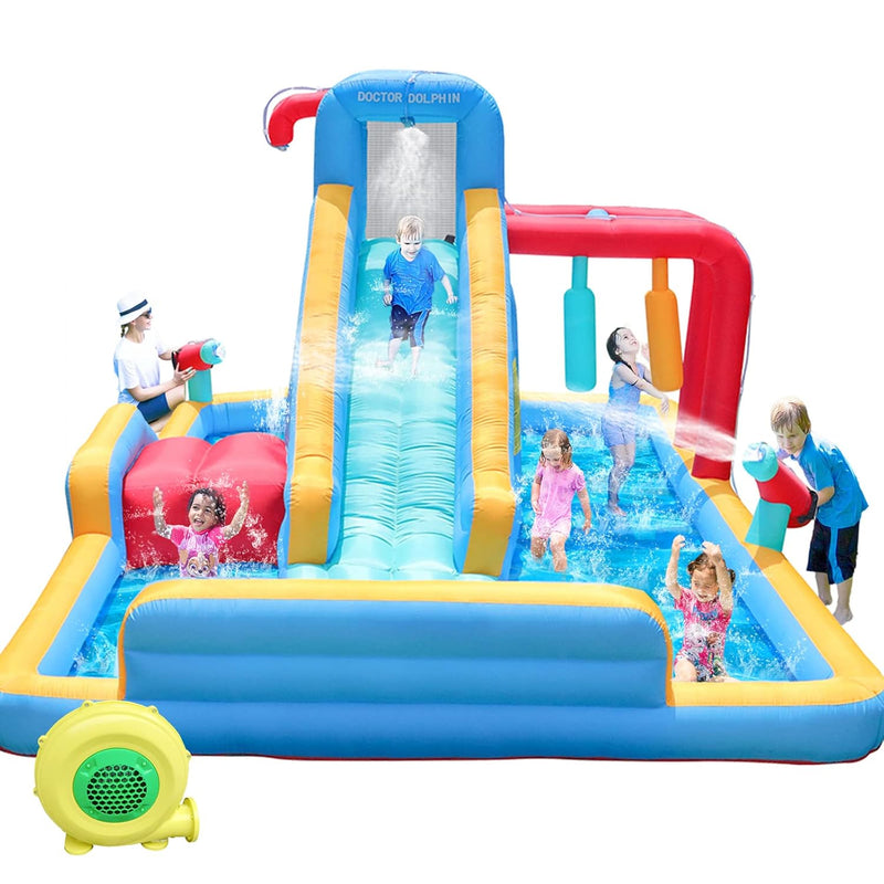 Inflatable Water Slides, Water Bounce House With Waterslide For Kids, Blow Up