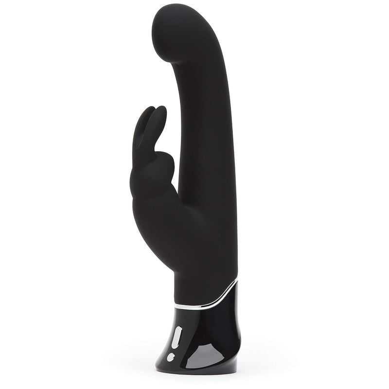 Greedy Girl Rabbit Vibrator - 5.5 Inch Silicone G Spot Vibrator For Women - Dual Stimulation Adult Sex Toy - Rechargeable & Waterproof - Black