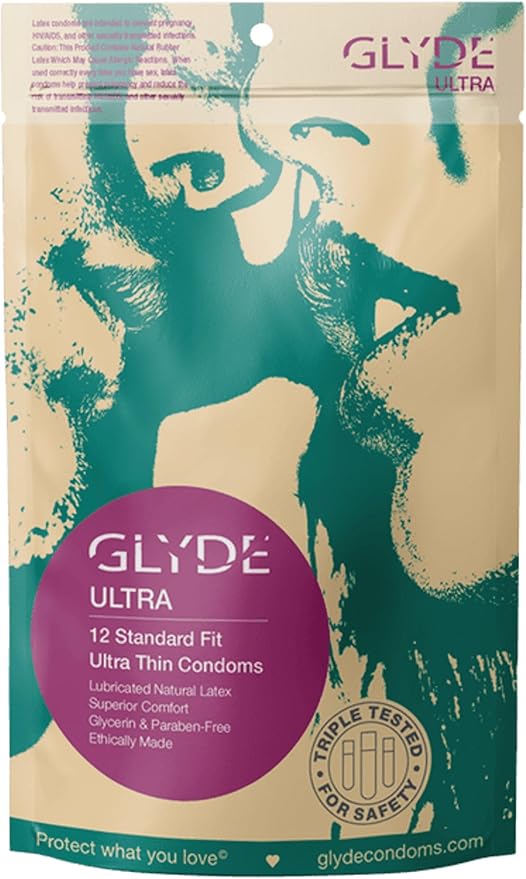 Ultra-Thin Standard Fit Condoms, Vegan & Non-Toxic Latex, 53mm, 12-Count Pack