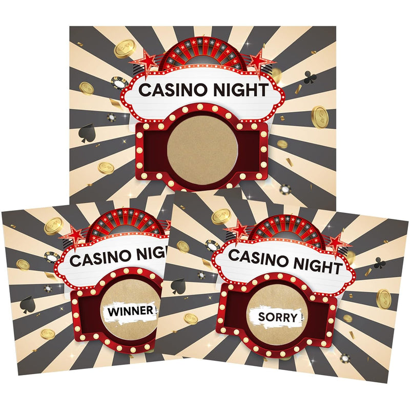 150 Pack Casino Theme Party Decorations Scratch Off Cards Casino Games, Inc