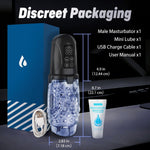 Transparent Rechargeable Male Masturbator with Suction & Vibration