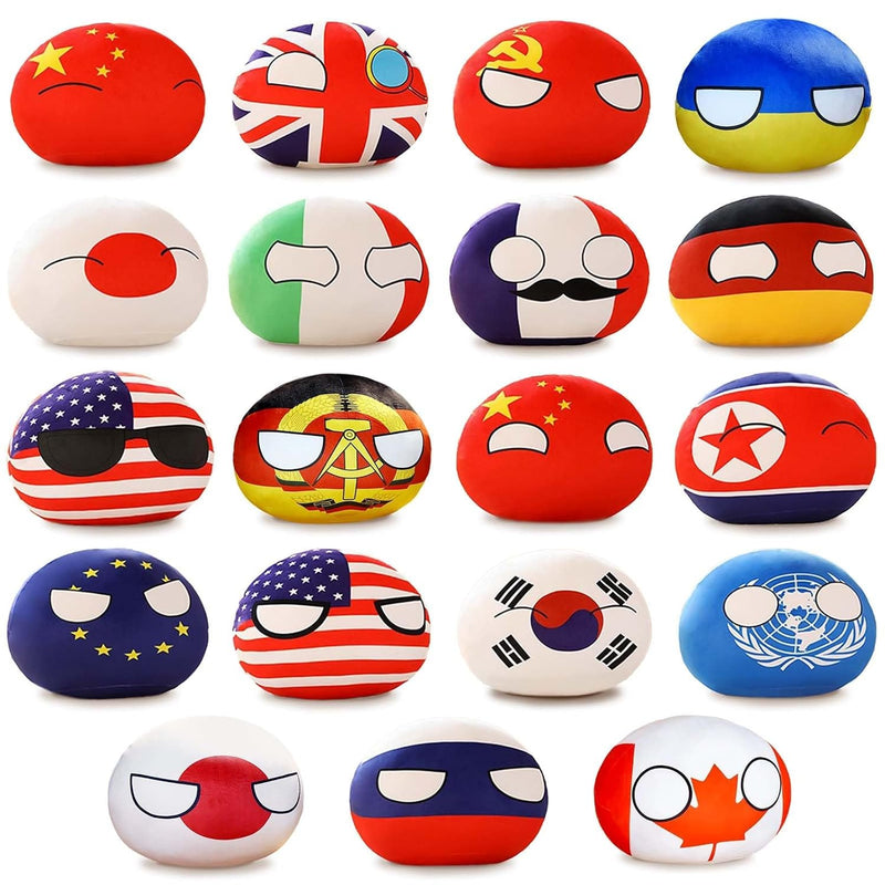 19 Pcs Country Balls Plushies?4 Inch Country Ball Plushies/Country Ball, Polis