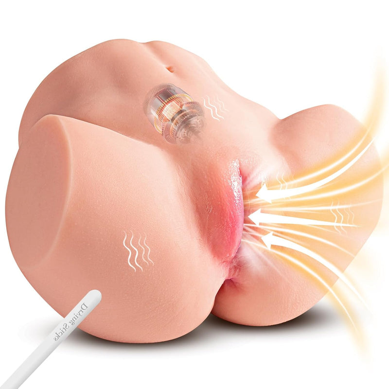 10Lb Male Masturbator With Sucking Vibrating Motor, Automatic Flesh Sex Doll Butt With Skin Texture Adult Sex Toy For Men, Realistic Silicone Pocket Pussy With Vaginal Channel, Sex Adult Sensory Toys