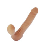 Stout Silicone Strapless Strap-On, Harness-Free Double Dildo (Without Vibrator) Thick Size: 5.75 X 1.75 Inches In Cocoa Tan