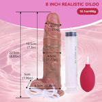 8.8'' Squirt Dildo, Cumming Ejaculating Dildo With Strong Suction Cup, Bejinner G Spot Anal Dildos, Soft Silicone Realistic Monster Cock Sex Toy For Women & Couples