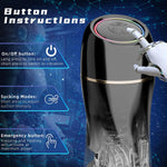 Male Masterburbatar Hands Free With 10 Thrusting Vibration Sucking Modes Automatic Male Mastusbafor Silicone Sleeve Hoodies, Viboators Silent Electric Massager Machine (Black)