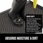 100% Waterproof All-Season WeatherMax Doormat, Durable Natural Rubber, Stain and Fade Resistant, Low Profile, Indoor Outdoor Door Mats, Easy Clean Patio Entrance Mat, 17x29, Gray Diamond