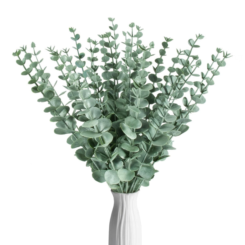 24Pcs Artificial Eucalyptus Stems - Faux Eucalyptus Branches Decor Fake Eucaly