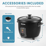 Housewares 1.5Qt. Rice & Grain Cooker (ARC-363NGB),Black,6-Cup Cooked / 3-Cup Uncooked