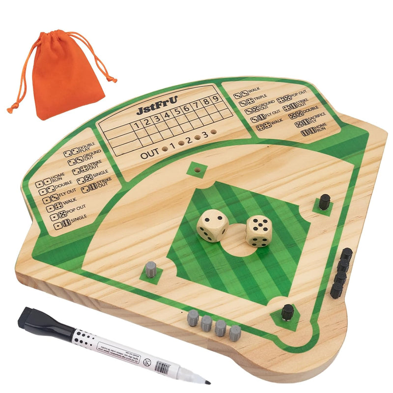 Baseball Board Game,Wooden Baseball Game,20Mm Thick Wooden Board With 10 Pi