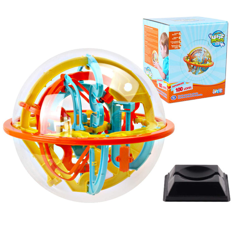 Maze Ball, 3D Interactive Maze Sphere Game (18Cm,7.1’’) With 100 Obstacles