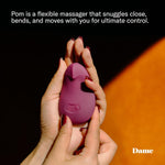 Pom Personal Massager For Women - Flexible Stress Reliever - 5 Speeds - Rechargeable - 100% Waterproof And Body-Safe - Plum Color