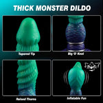 Inflatable Dragon Dildo with Adjustable Thickness, Strong Suction Cup for Men & Women