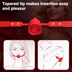 Silicone Rose Ball Gag with Removable Plug – Breathable BDSM Restraint Toy