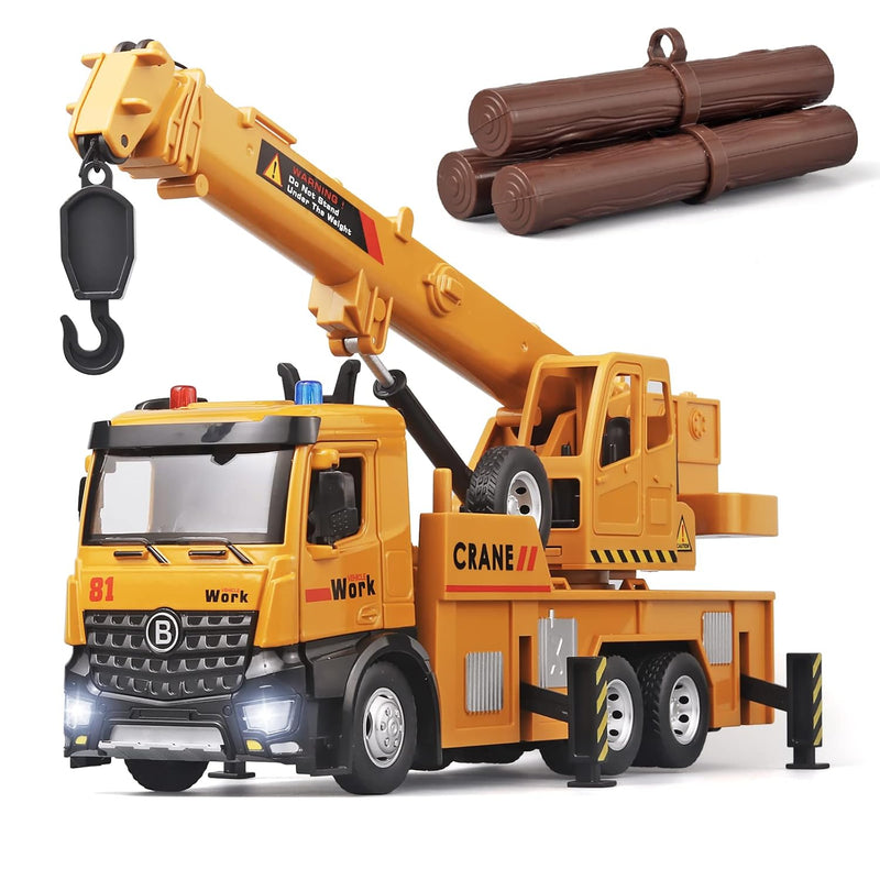 Children Crane Toy Metal Diecast Crane Model?Construction Truck Toys With S