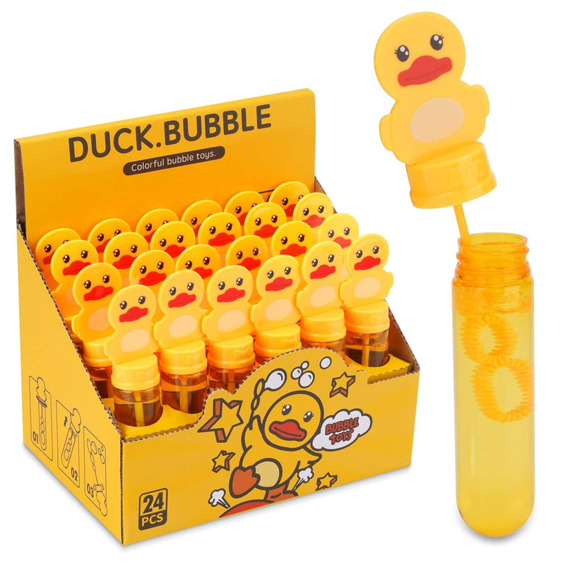 Bubbles for Kids Rubber Duck Toy Party Favors 24 pcs Outdoor Bubble Wands B