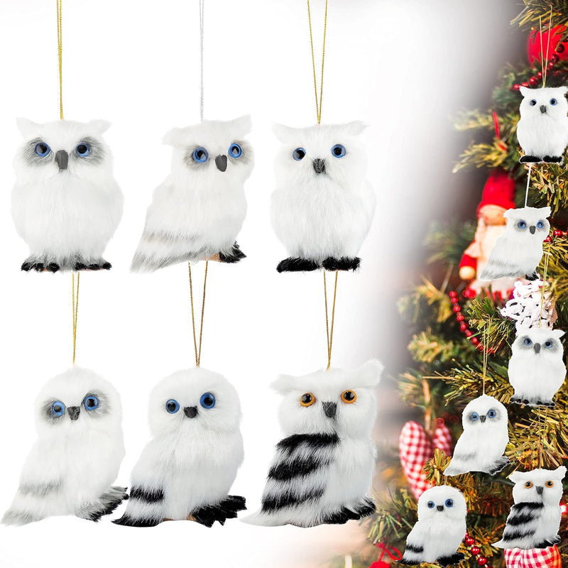 Plush Animal Christmas Ornaments Woodland Faux Fur Animal Ornaments Cute Owl S