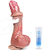 Realistic Movable Foreskin Dildo with Suction Cup β Strap-On Compatible Adult Toy