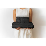 Extra Deep Full Sheet Set - 6 Piece Breathable & Cooling Sheets - Hotel Luxury Bed Sheets Set - Easy & Secure Fit - Soft, Wrinkle Free & Comfy Sheets Set - Black Sheet Set W/Extra Deep Pockets