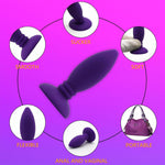 Small Silicone Anal Butt Plugs With Suction Cup For Adult Couples Starters (Purple)