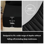 Queen Comforter Set - 7 Pieces Bed In A Bag Set Black, Bedding Sets Queen With All Season Quilted Comforter, Flat Sheet, Fitted Sheet, Pillowcases, Black, Queen