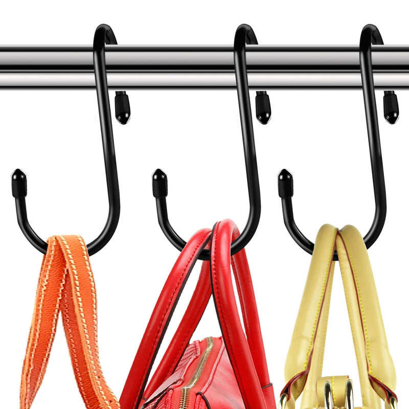 Purse Hanger For Closet, Unique Twist Design Black Vinyl Coated Bag Hanger Organ