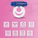 4T Doubleo 6 Cock Ring, Blueberry | Vibrating Cock Ring, Tickle And Tease, Treble Vibrations | Penis Ring, Reusable Vibrator | Couple Sex Toys, Dick Ring For Mutual Pleasure