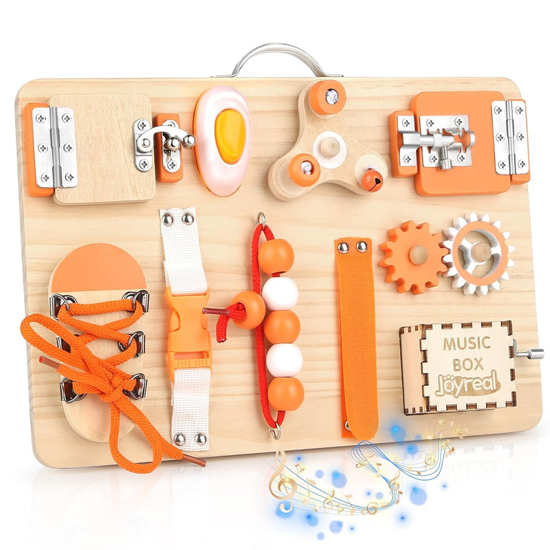 Wooden Busy Board For Toddlers Montessori Sensory Activity Board For Fine M