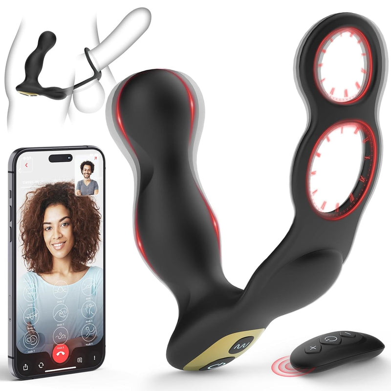 Adult Sex Toys Anal Toys Vibrating Butt Plug With 2 Vibrating Cock Ring, Anal Vibrator Prostate Massager With App Remote Control 10 Vibrating Modes, Penis Ring Anal Plug Sex Toys For Men Couples