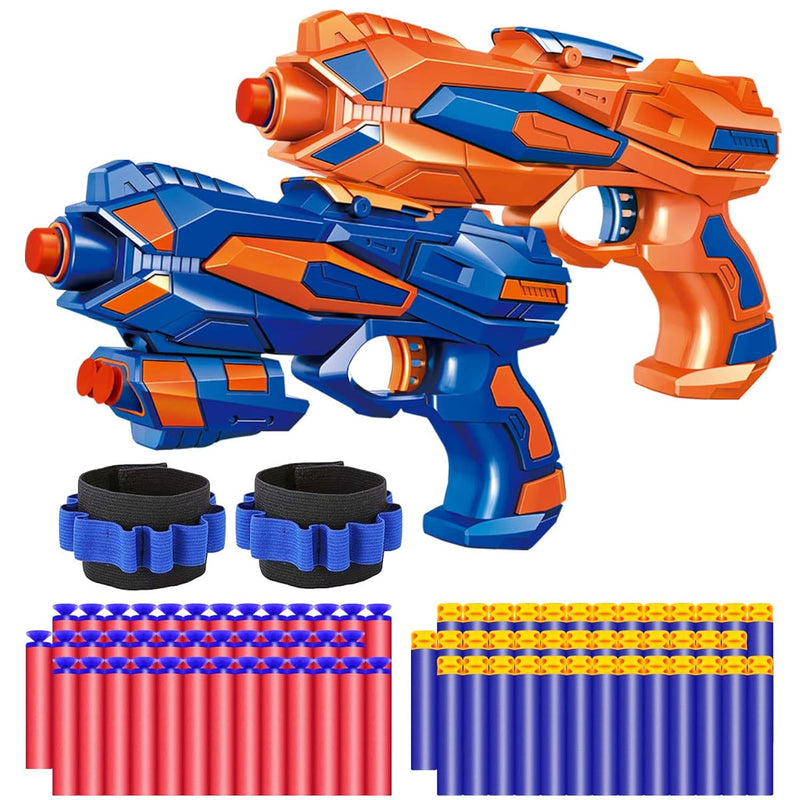 POKONBOY 2 Pack Blaster Guns Toy Guns for Boys with 60 Pack Refill Soft Foa