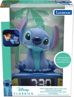 Disney Stitch, Stitch Nightlight Alarm Clock, Sounds and Melodies, LCD Backlit Screen, Luminous, Snooze, Blue
