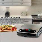 Electric Sandwich Maker with Non-Stick Plates, Indicator Lights, Cool Touch Handle, Easy to Clean and Store, Perfect for Cooking Breakfast, Grilled Cheese, Tuna Melts and Snacks, Black