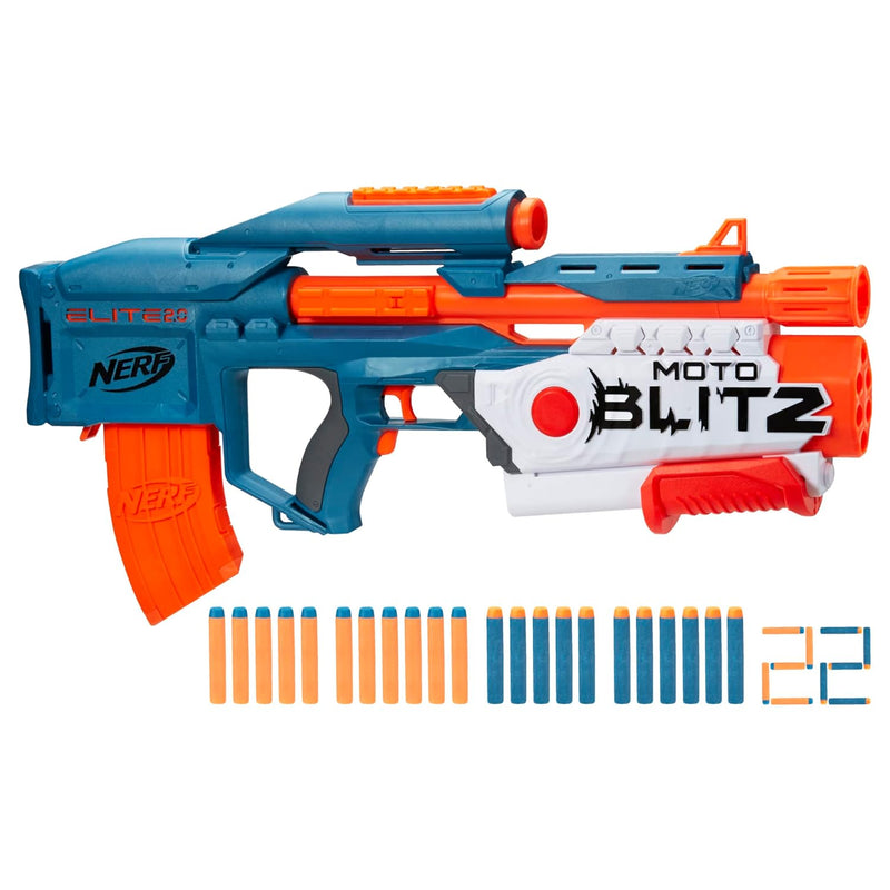 Nerf Elite 2.0 Motoblitz Blaster with Scope, Motorized 10-Dart Blasting, Ai