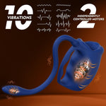 Male Masturbator with Vibration, Detachable Plug & Adjustable Ring