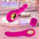 Upgraded 9" Thrusting G-Spot Vibrator – 10 Vibration & Thrusting Modes, Hot Pink