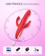 3-in-1 Thrusting Rabbit Vibrator with 12 Modes – G-Spot & Clitoral Stimulation
