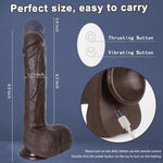 8.9” Thrusting Dildo with App Control, 9 Vibration & 3 Thrusting Modes, Suction Cup