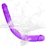 Fantasy Purple 15.3" Double-Ended Silicone Dildo with Veins & Glans for Couples