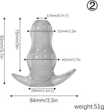 3-Piece Transparent Hollow Anal Plug Set with Douche & Dilator Function