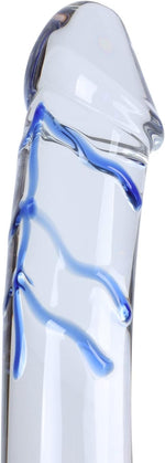 Blue Swirl Large Double-Ended Glass Dildo – Crystal Dual-Headed Pleasure Wand