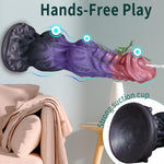 9.6" Knotted Dildo with Suction Cup, Squirting Fantasy Silicone Toy for Men & Women