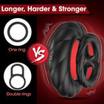 Vibrating Cock Ring for Men - 10 Vibration Modes, Double Vibrators for Couples