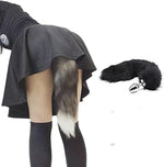 Fox Tail Butt Plug, Cosplay Anal Plug for Beginners, 18" Black for Men & Women