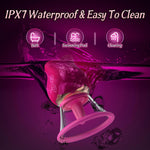 Suction Vibrator with 3 Brush Heads & Removable Cup, 12 Rotation & 8 Suction Modes