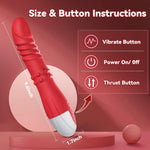 Thrusting Dildo Vibrator – 9.6" Rotating & Vibrating Toy with 6 Thrust Modes