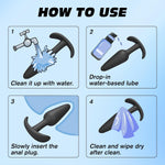 4-Piece Silicone Butt Plug Set β Beginner to Advanced Trainer Kit with Flared Base